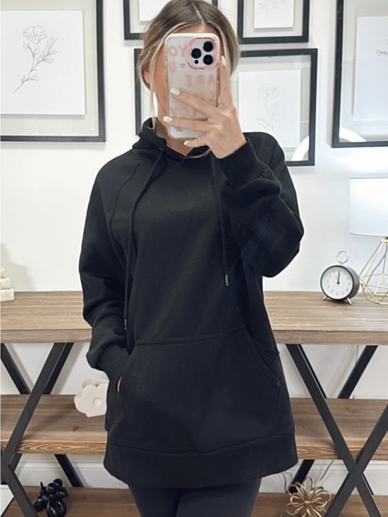 Zenana Outfitters Tops - Zenana Classic Black Hoodie Sweater for Women Sz M